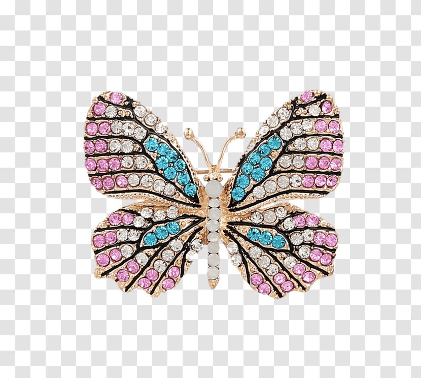 Butterfly Brooch Imitation Gemstones & Rhinestones Earring Jewellery Transparent PNG