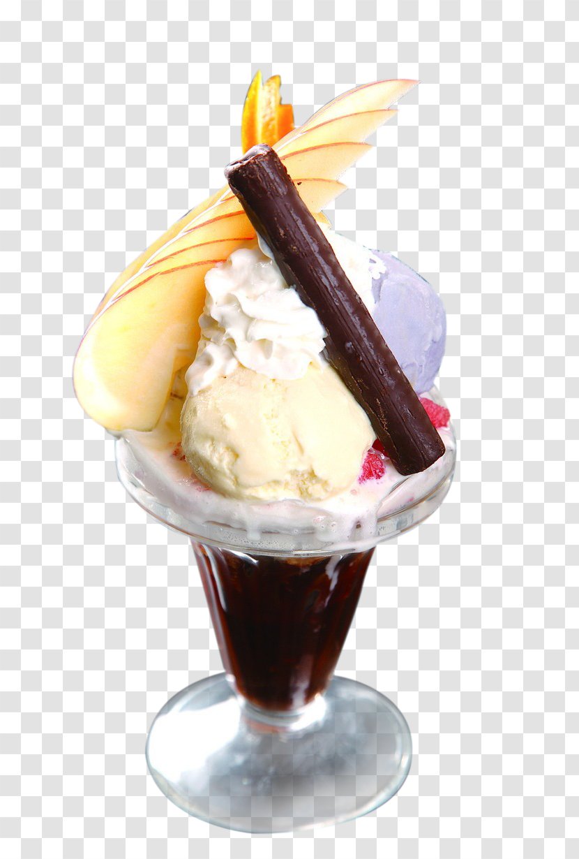 Ice Cream Sundae Gelato Chocolate Balls - Dessert - Three-color Transparent PNG