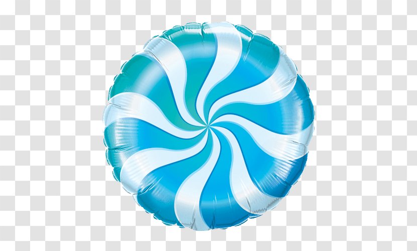 Balloon Candy Cane Party Blue Aluminium Foil - Turquoise - Gas Number Transparent PNG