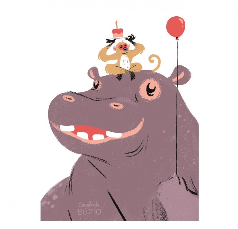 Illustrator Drawing Greeting & Note Cards Artist - Carnivoran - Hippo Transparent PNG