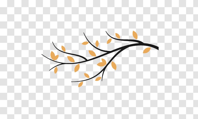 Twig Branch Tree Clip Art - Orange Transparent PNG