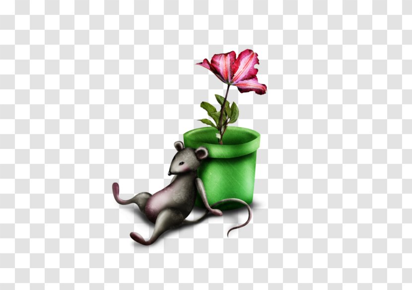 Computer Mouse Flowerpot - Flower - Cartoon And Pots Transparent PNG