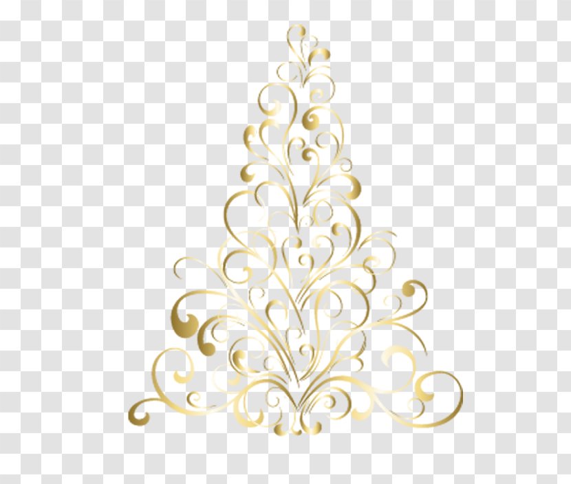 Christmas Tree Euclidean Vector - Golden Shape Pattern Transparent PNG