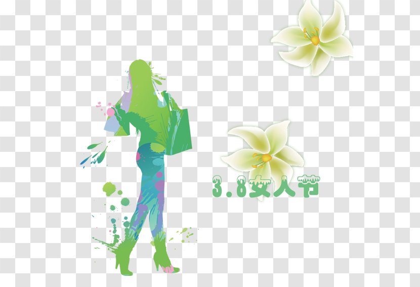 Shopping Woman Silhouette Illustration - Royaltyfree - 38 Hand-painted Women's Day Transparent PNG