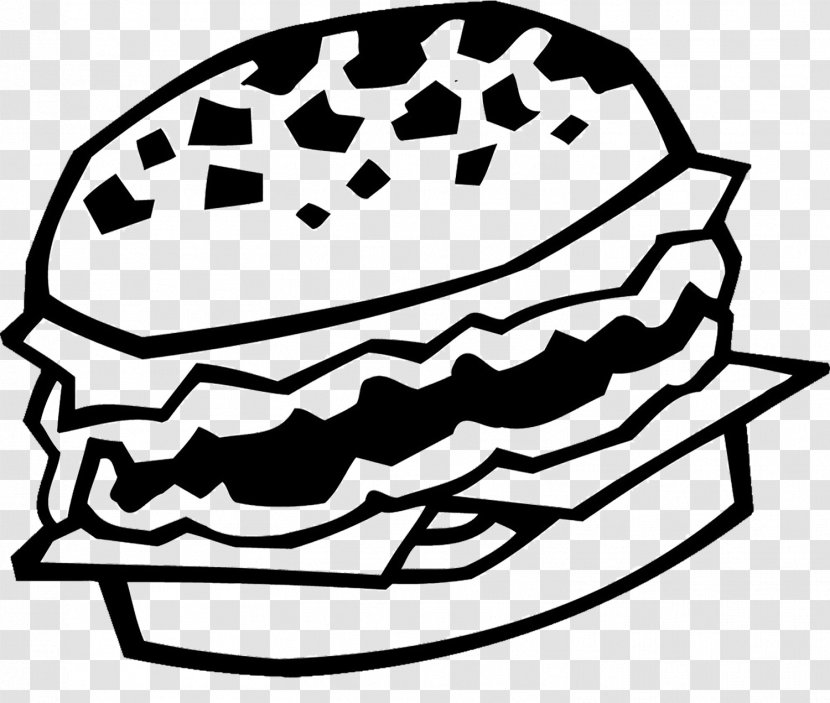 Hamburger Black And White - Fast Food - Vector Burger Transparent PNG