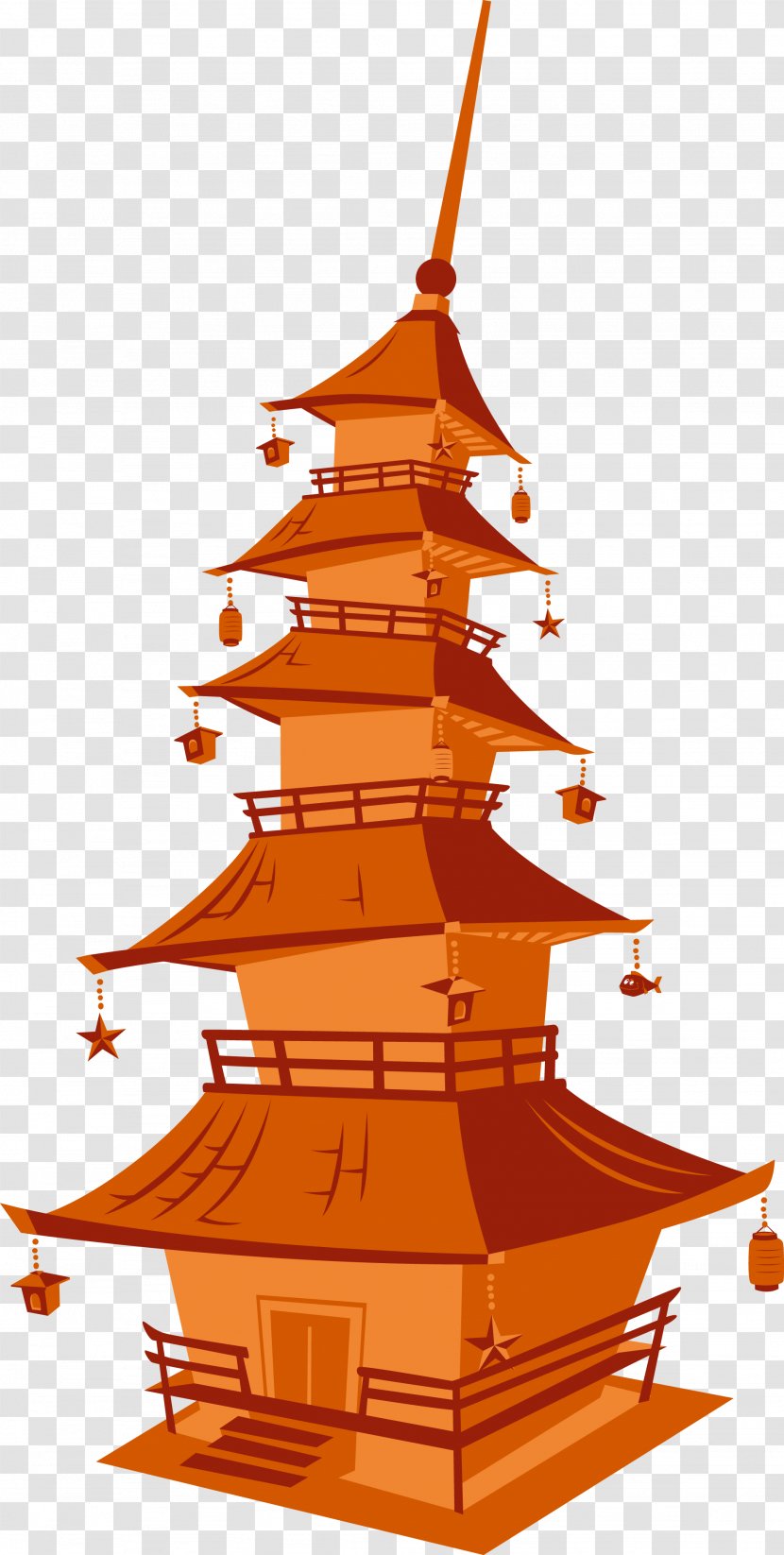 Japanese Architecture Illustration - Christmas Tree - Japan Transparent PNG