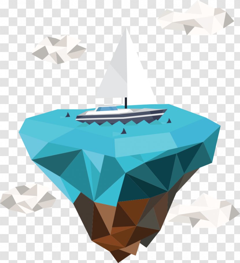 Euclidean Vector Polygon - Threedimensional Space - Sailing Island Transparent PNG