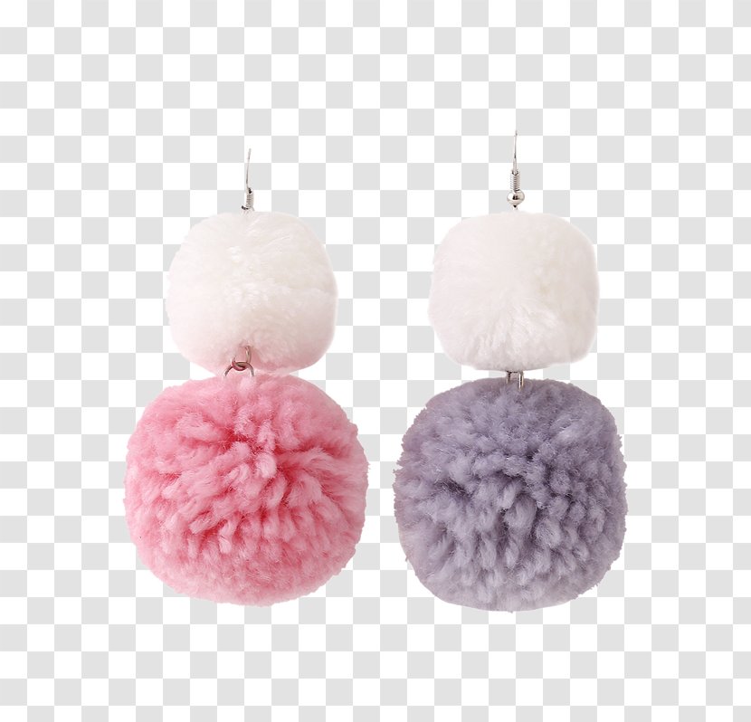 Earring Kreole Pearl Pom-pom - Female - Fluffy Handcuffs Transparent PNG