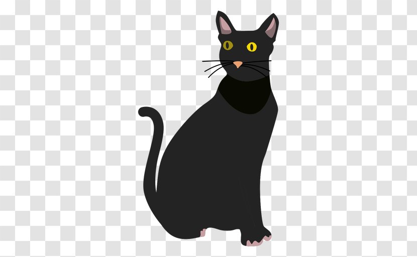 Bombay Cat Black Domestic Short-haired Illustration - Tail - Kitten Transparent PNG
