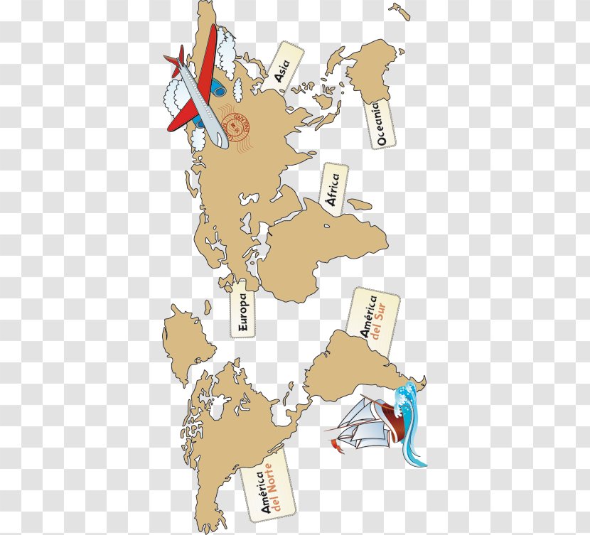 World Map Continent Sticker - Area - Mapa Mundi Transparent PNG