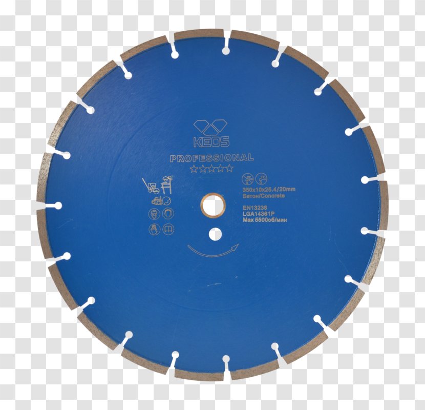 Diamond Blade Concrete Saw Circular - Cobalt Blue Transparent PNG