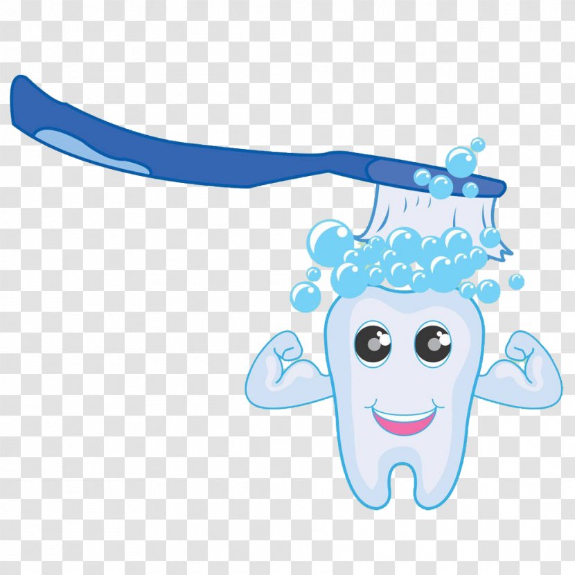 Tooth Drawing Brush Borste - Blue - One's Teeth Transparent PNG