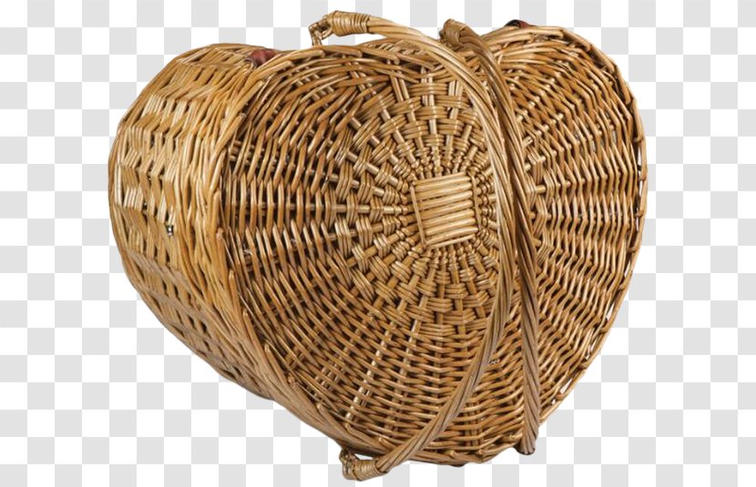 Picnic Time Heart Basket Baskets Wicker - Country Transparent PNG