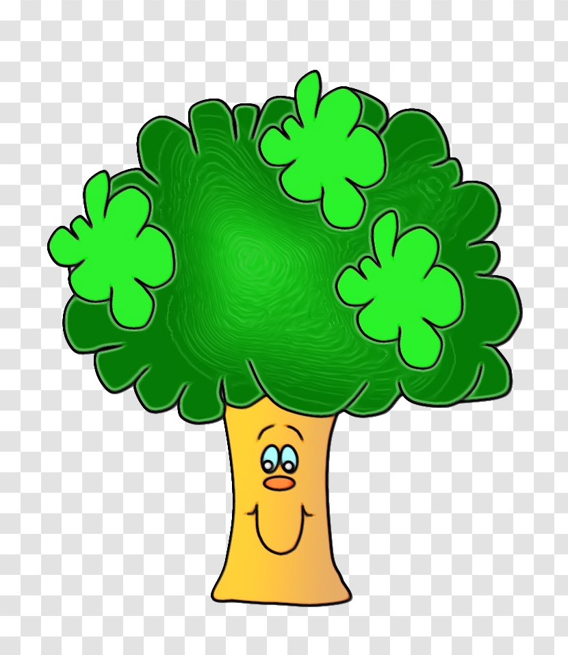Green Clip Art Plant Tree Symbol - Watercolor - Clover Transparent PNG