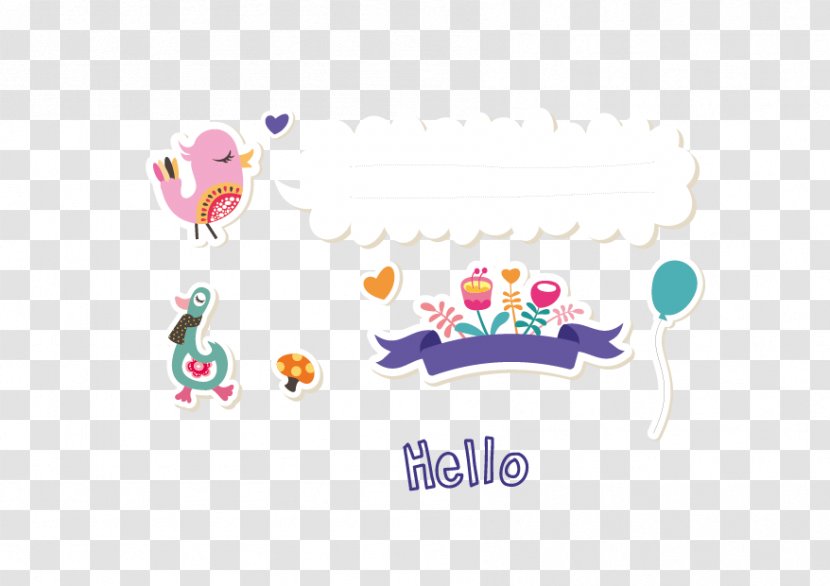 Drawing Cartoon Illustration - Child - Vector Bird Balloon Transparent PNG