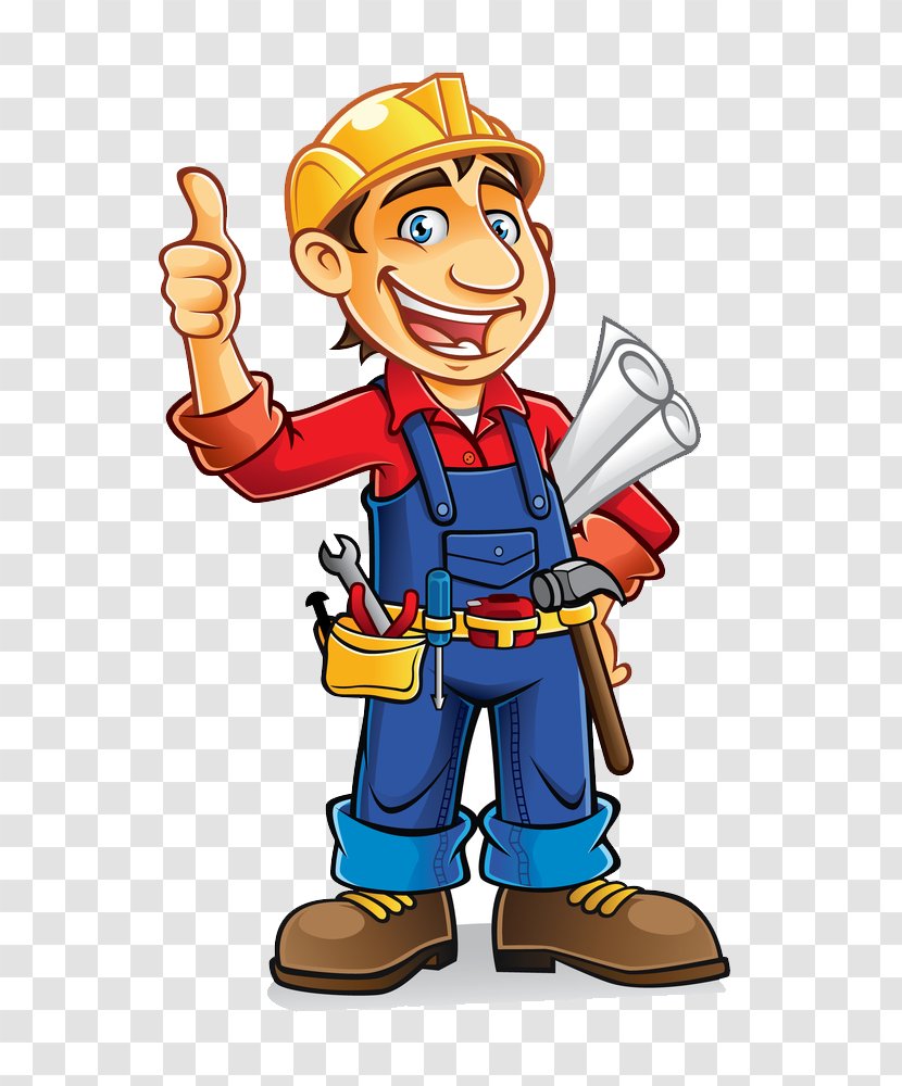 Construction Worker Architectural Engineering Cartoon Laborer - Building  Transparent PNG