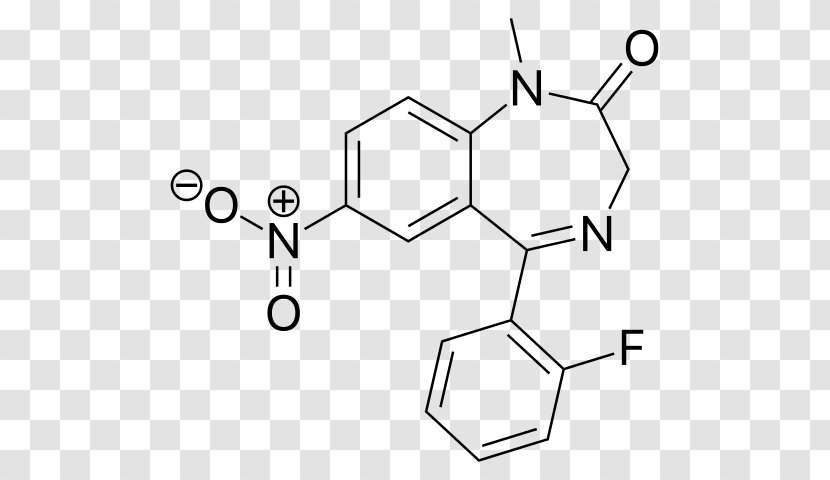 Benzodiazepine Anxiolytic Diazepam Drug Sedative - Clonazepam - Structure Transparent PNG