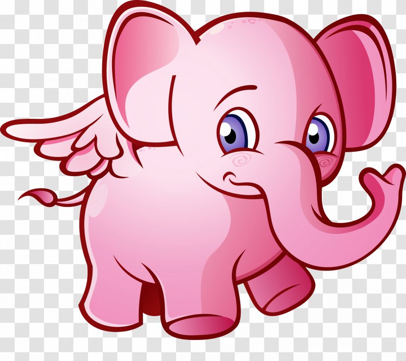 Seeing Pink Elephants Royalty-free Clip Art - Cartoon - Elephant Drawing Transparent PNG