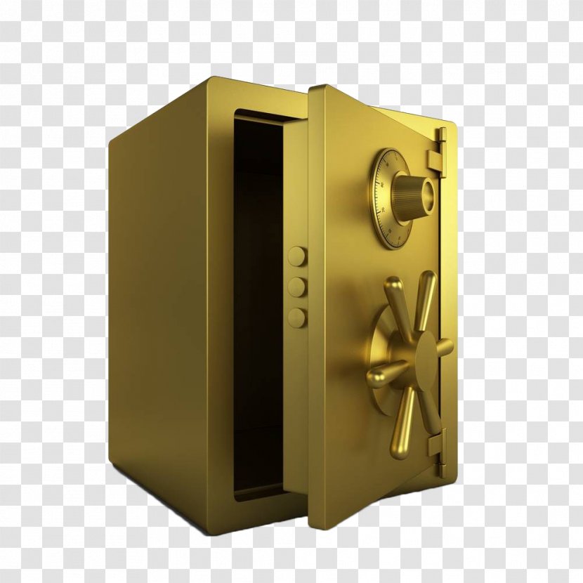 Safe Deposit Box Photography Bank - Lock - Hand-painted Gold Transparent PNG