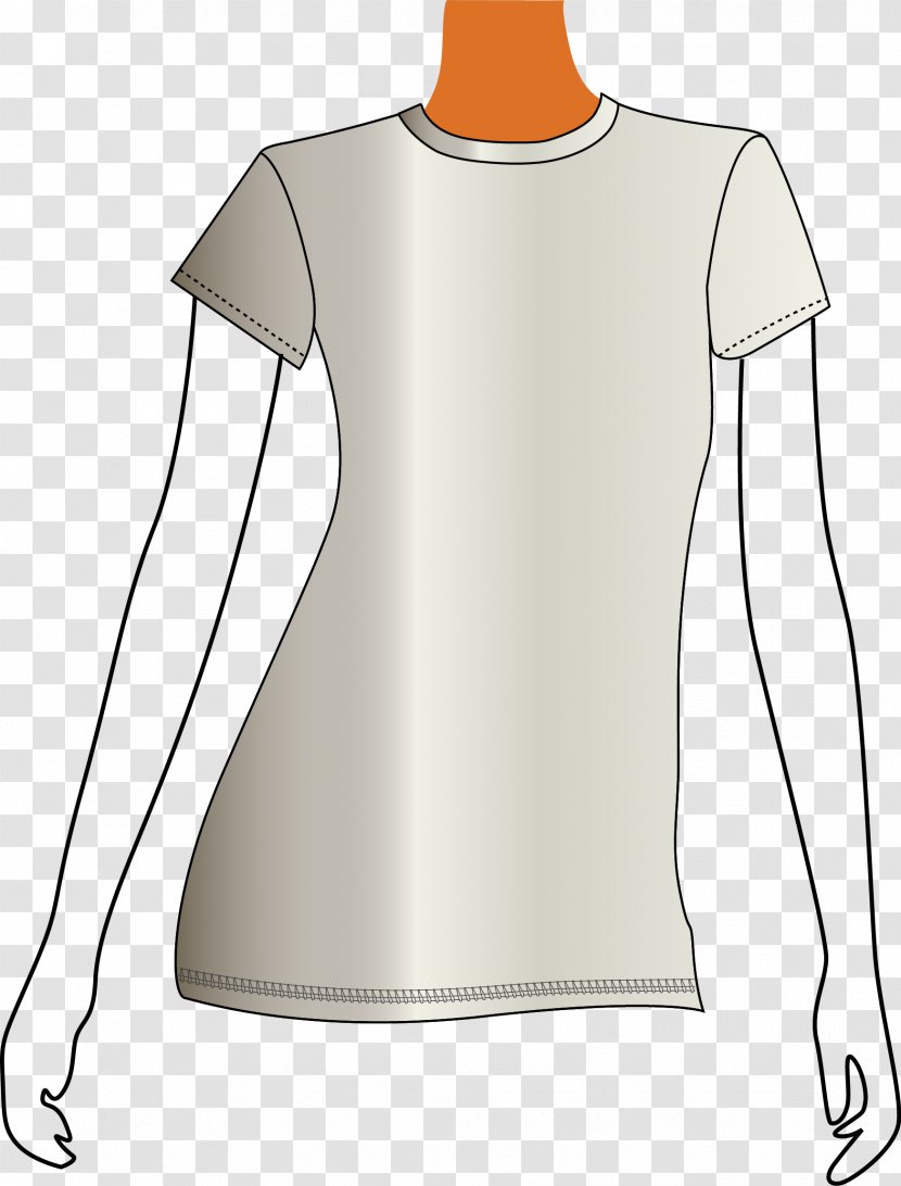 Printed T-shirt Clothing - Shoulder - Ladies Material Transparent PNG