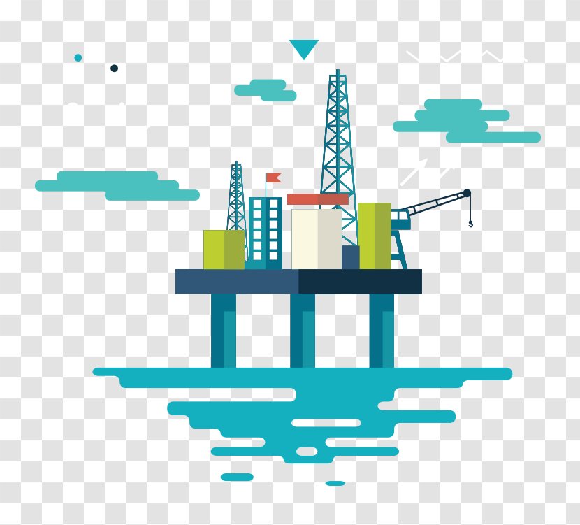 Oil Platform Drilling Rig Petroleum Offshore - Area - Vector Sea Mining Factory Transparent PNG