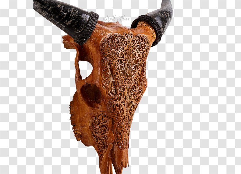 Animal Skulls Cattle Wood Carving - Horn - Skull Transparent PNG