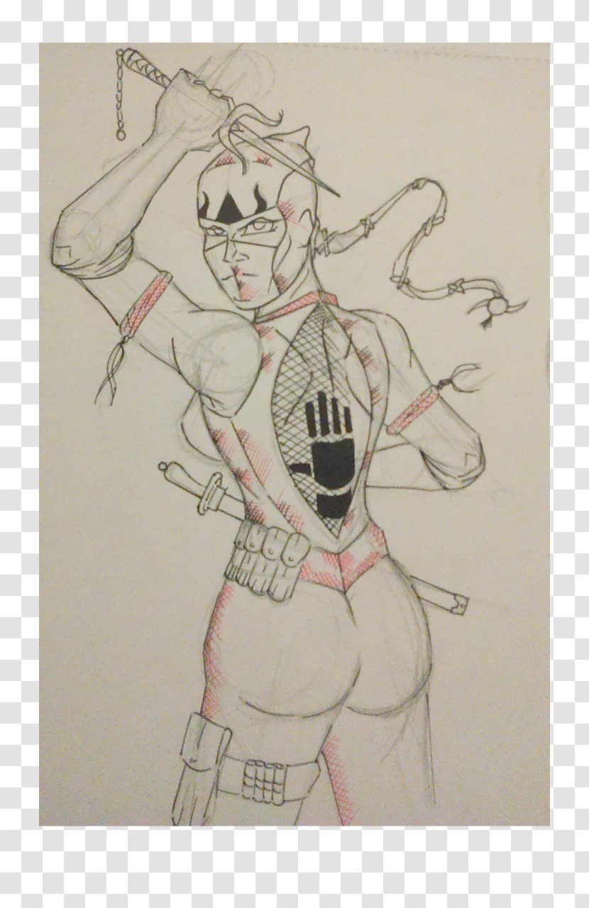 Elektra Punisher Comics Superhero Sketch - Heart - Frame Transparent PNG