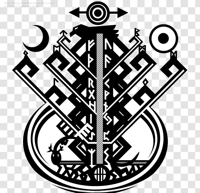 Odin Yggdrasil Runes Symbol Norse Mythology - Brand - Hoof Print Tattoo Transparent PNG