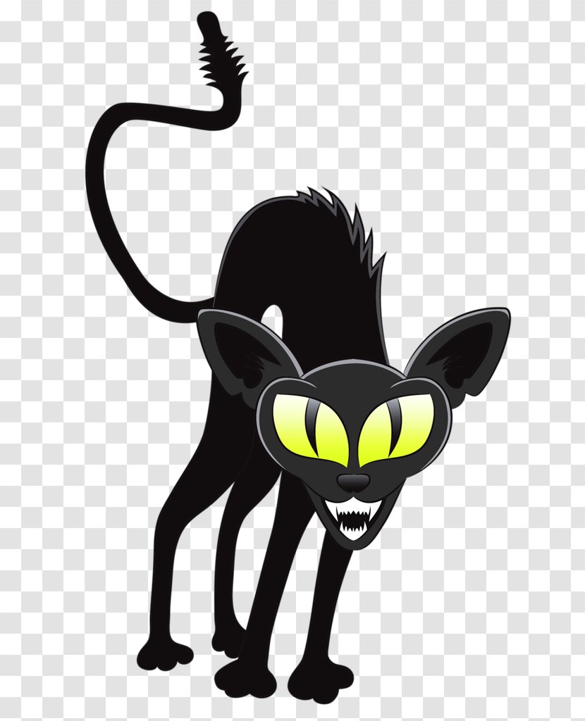 Black Cat Halloween Whiskers Witch - Superstition Transparent PNG