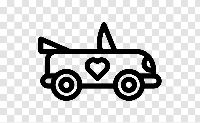 Car Wedding - Black And White Transparent PNG