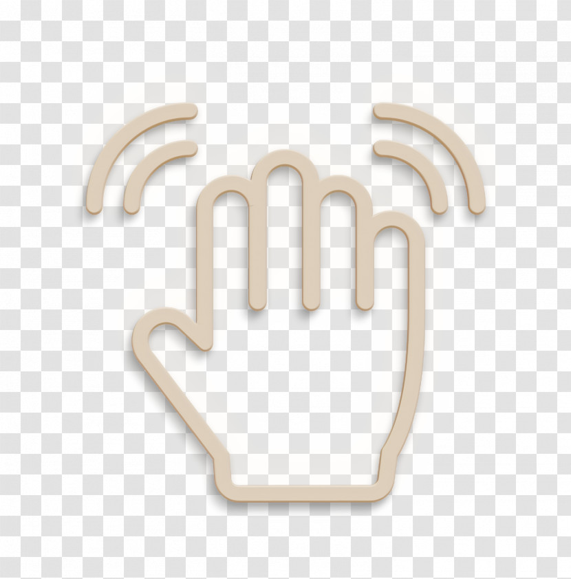 Wave Hand Icon Salute Icon Basic Hand Gestures Lineal Icon Transparent PNG
