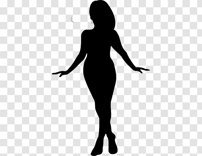 Silhouette Woman Clip Art - Black And White Transparent PNG