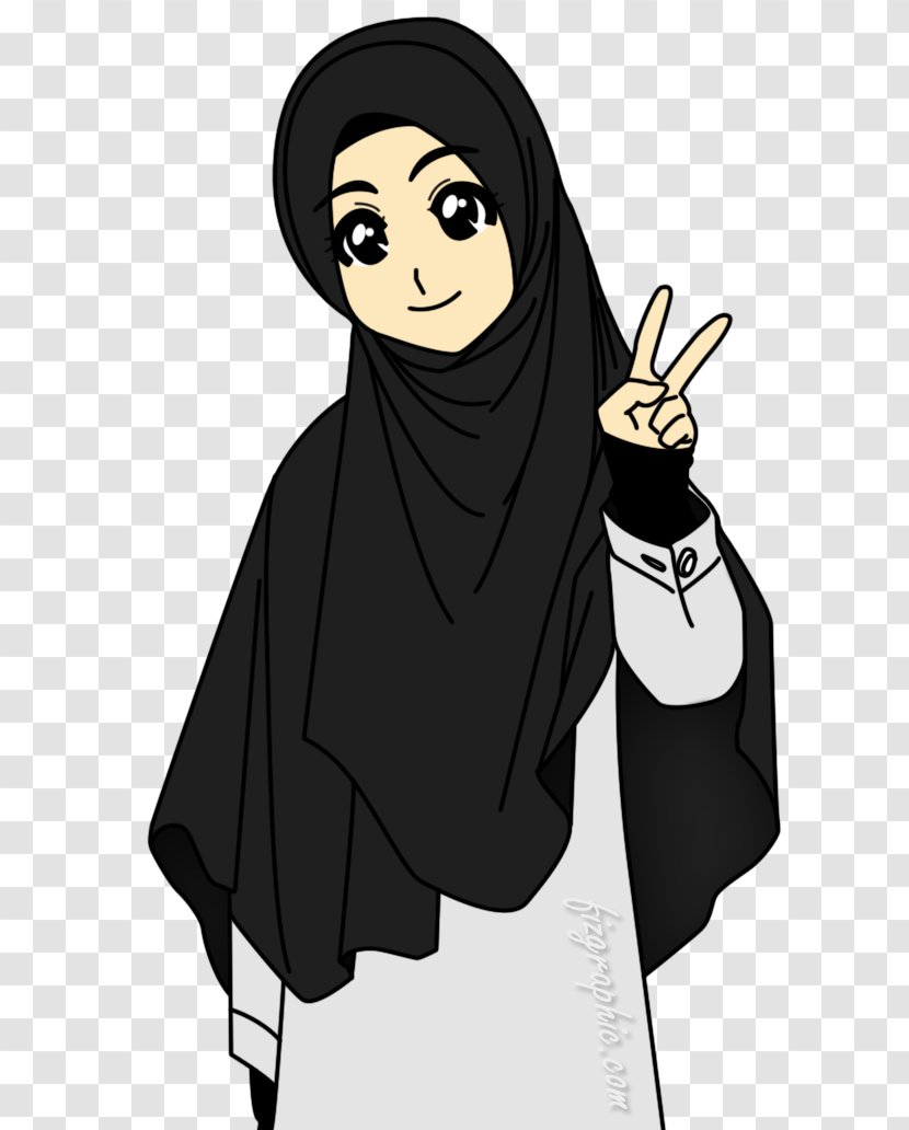 Muslim Islam Hijab Cartoon Dua - Watercolor Transparent PNG