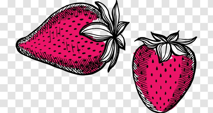 Aedmaasikas Strawberry - Cartoon - Vector Hand-drawn Red Fruit Transparent PNG
