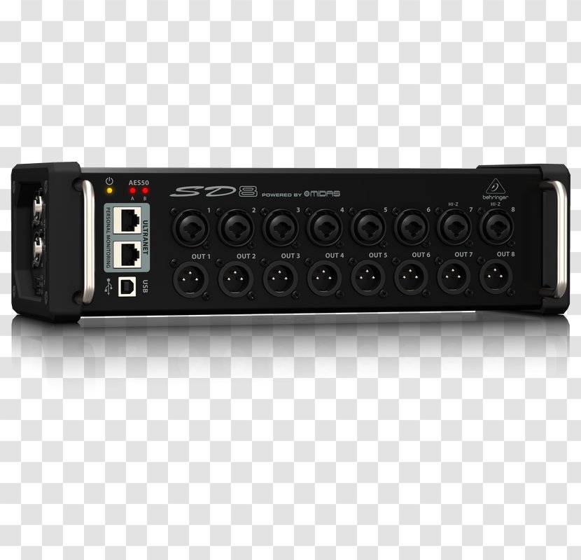 BEHRINGER X32 Stage Box Behringer SD16 I O 16-Preamps 8-Outputs Audio Mixers S16 - Digital Data Transparent PNG