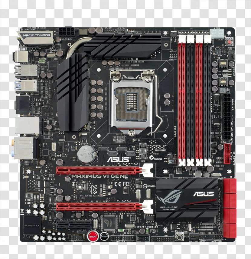 Intel Motherboard MicroATX LGA 1150 Republic Of Gamers - Video Card - Power Socket Transparent PNG