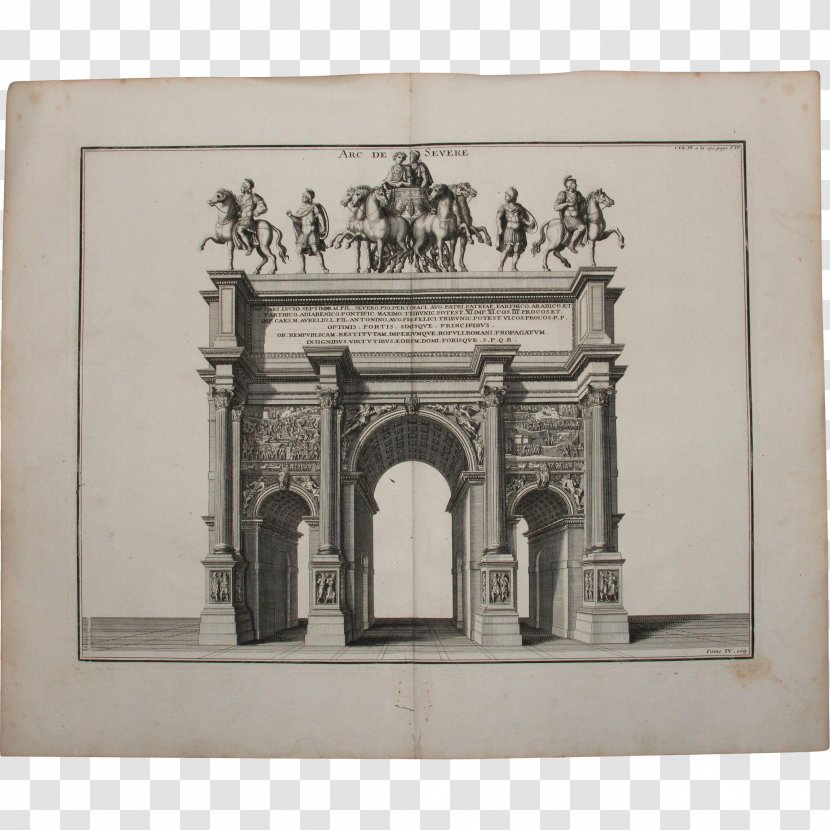 Arch Of Septimius Severus Engraving 18th Century Drawing - Triumphal Transparent PNG