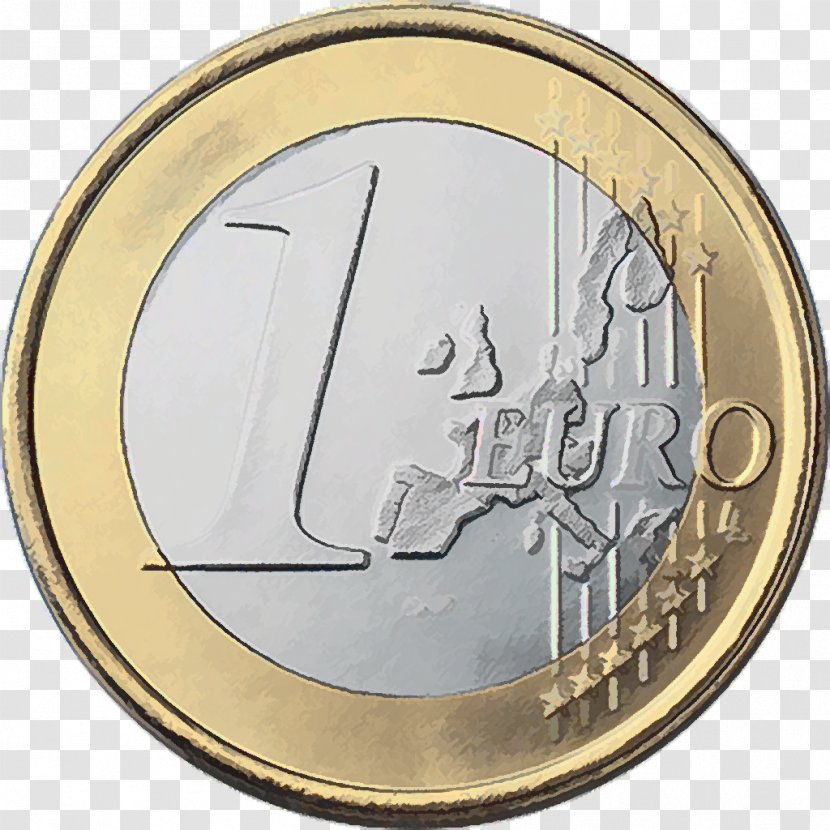 Europe 1 Euro Coin Coins Cent - Metal Transparent PNG