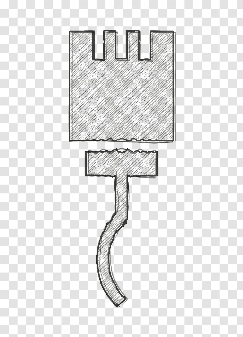 Cable Icon Charging Connector - Plug - Line Art Drawing Transparent PNG