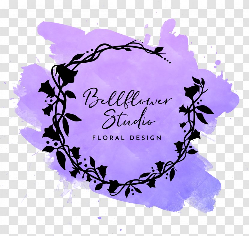 Floral Design Font - Violet - Bellflower Silhouette Transparent PNG