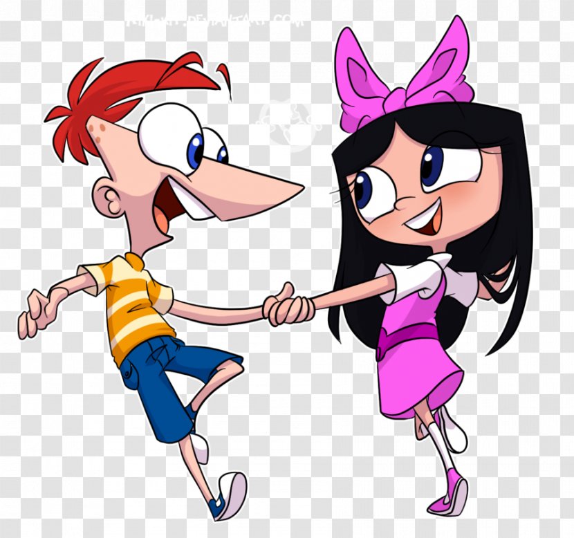 Phineas Flynn Candace Isabella Garcia-Shapiro Dance Cartoon - Watercolor - Images Transparent PNG