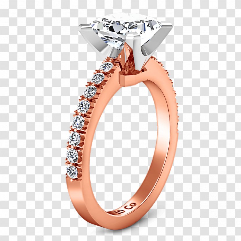 Diamond Cut Princess Engagement Ring - Wedding Transparent PNG