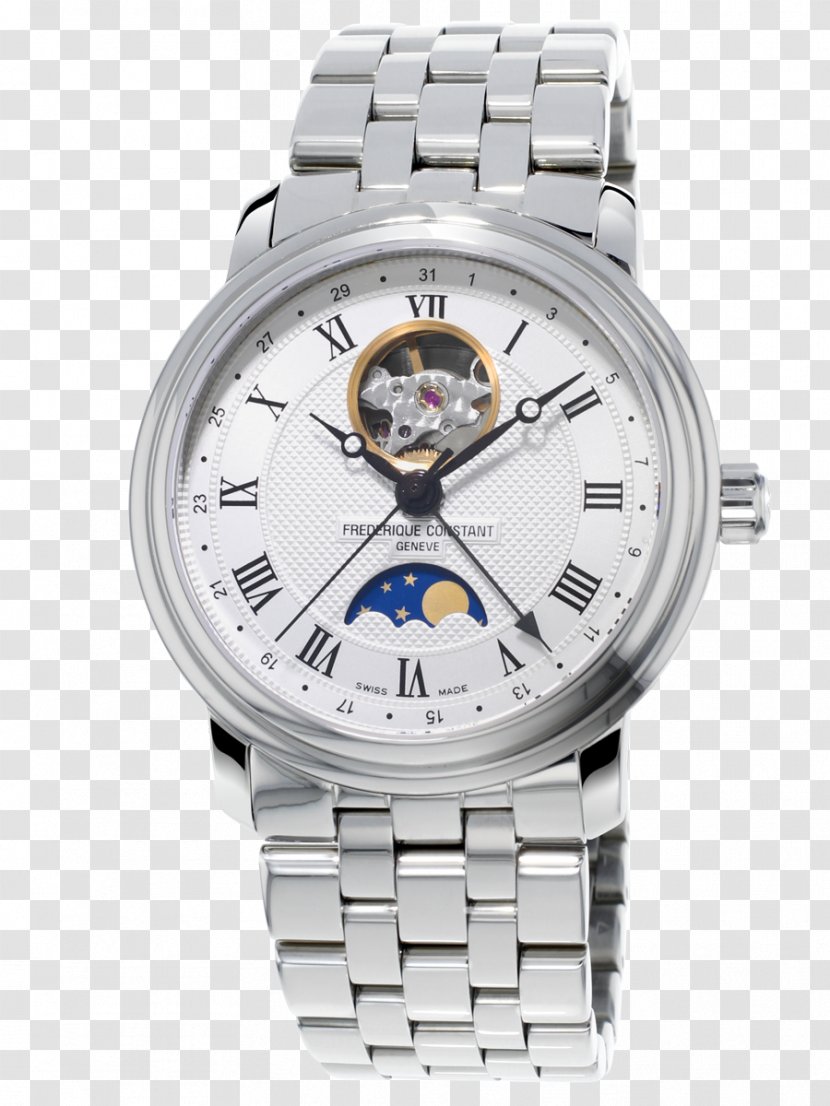 Frédérique Constant Frederique Men's Classics Auto Moonphase Automatic Watch Jewellery - Silver Transparent PNG