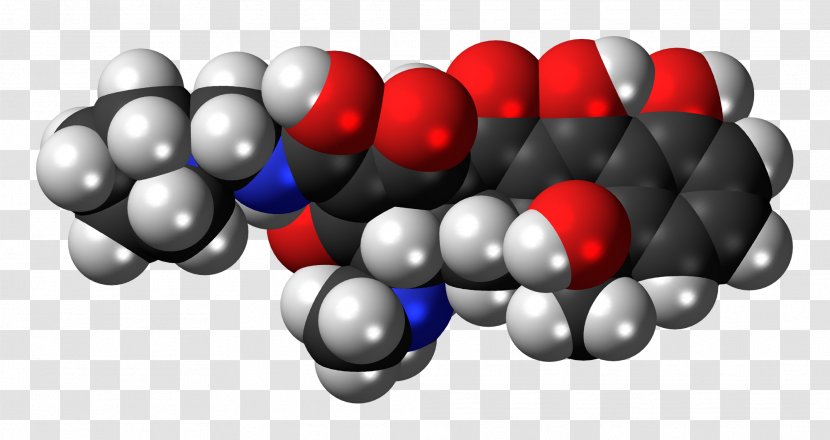 Tetracycline Antibiotics Rolitetracycline Space-filling Model - Mannich Reaction - Jmol Transparent PNG