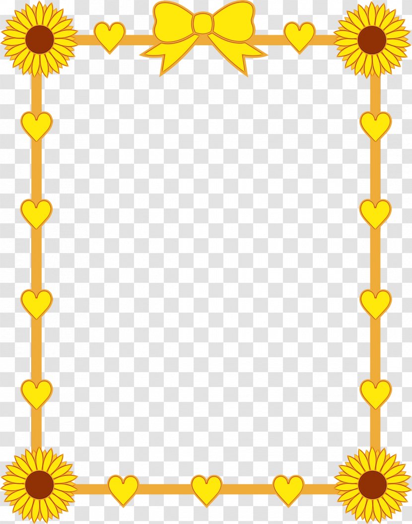 Background Flower Frame - Yellow - Plant Transparent PNG