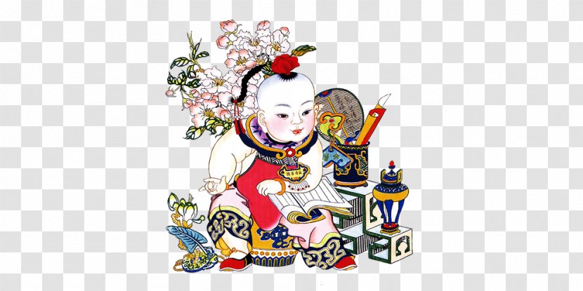 Yangliuqing New Year Picture Chinese Culture Illustration - Tael - China Doll B Transparent PNG