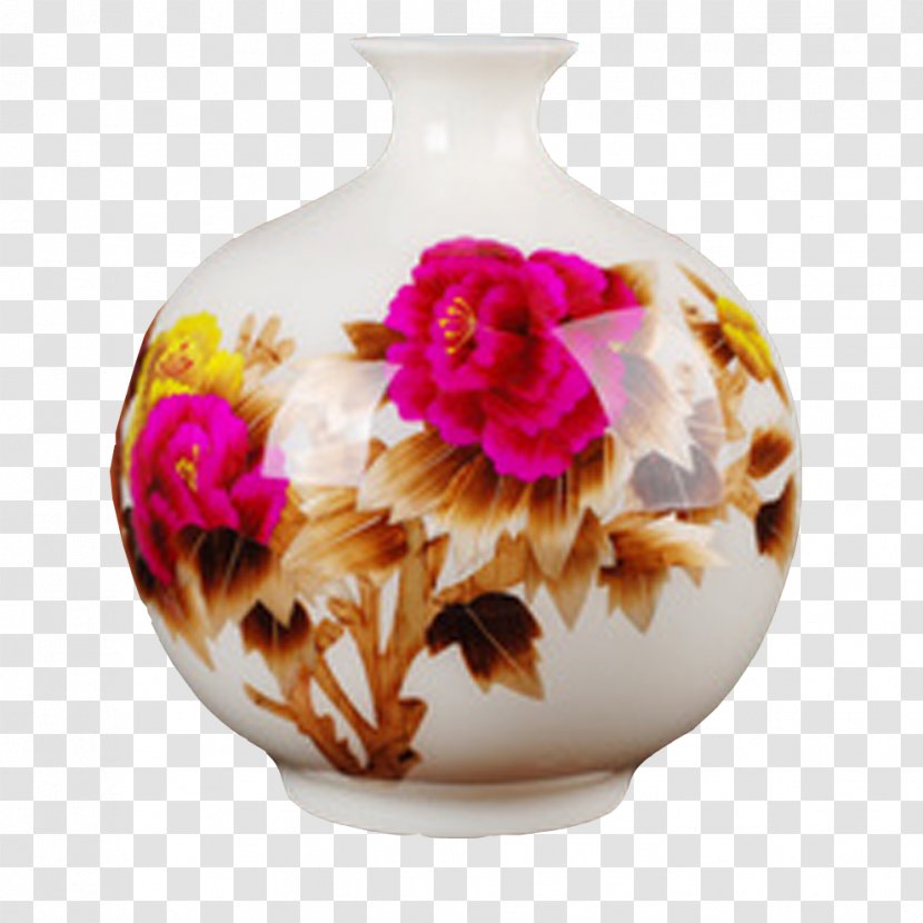 Jingdezhen Vase Ceramic Porcelain Straw - Flower Transparent PNG