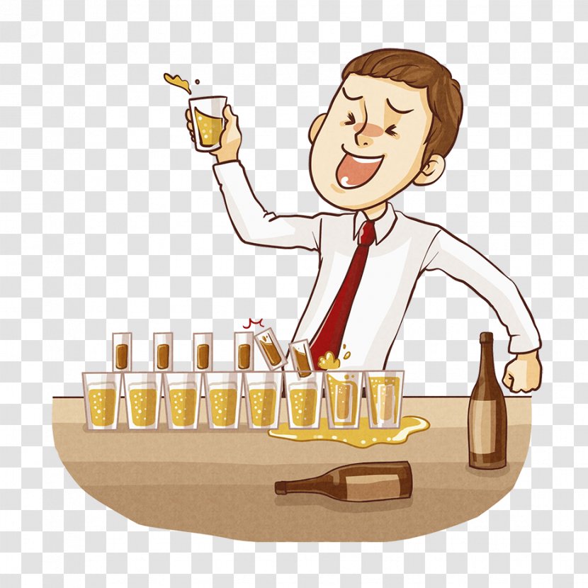 Wine Alcohol Intoxication Alcoholic Drink Illustration - Cartoon - A Man With Cartoons And Drunken Transparent PNG