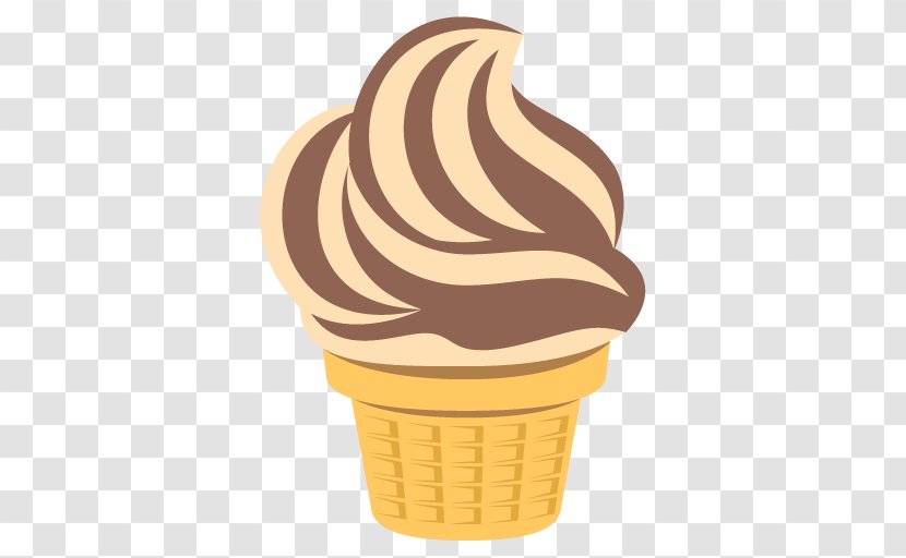 Ice Cream Cones Emoji Soft Serve - Chocolate Transparent PNG