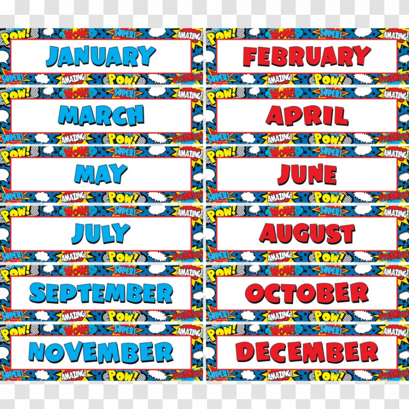 Superhero Superman Batman - Frame - Months Of The Year Transparent PNG